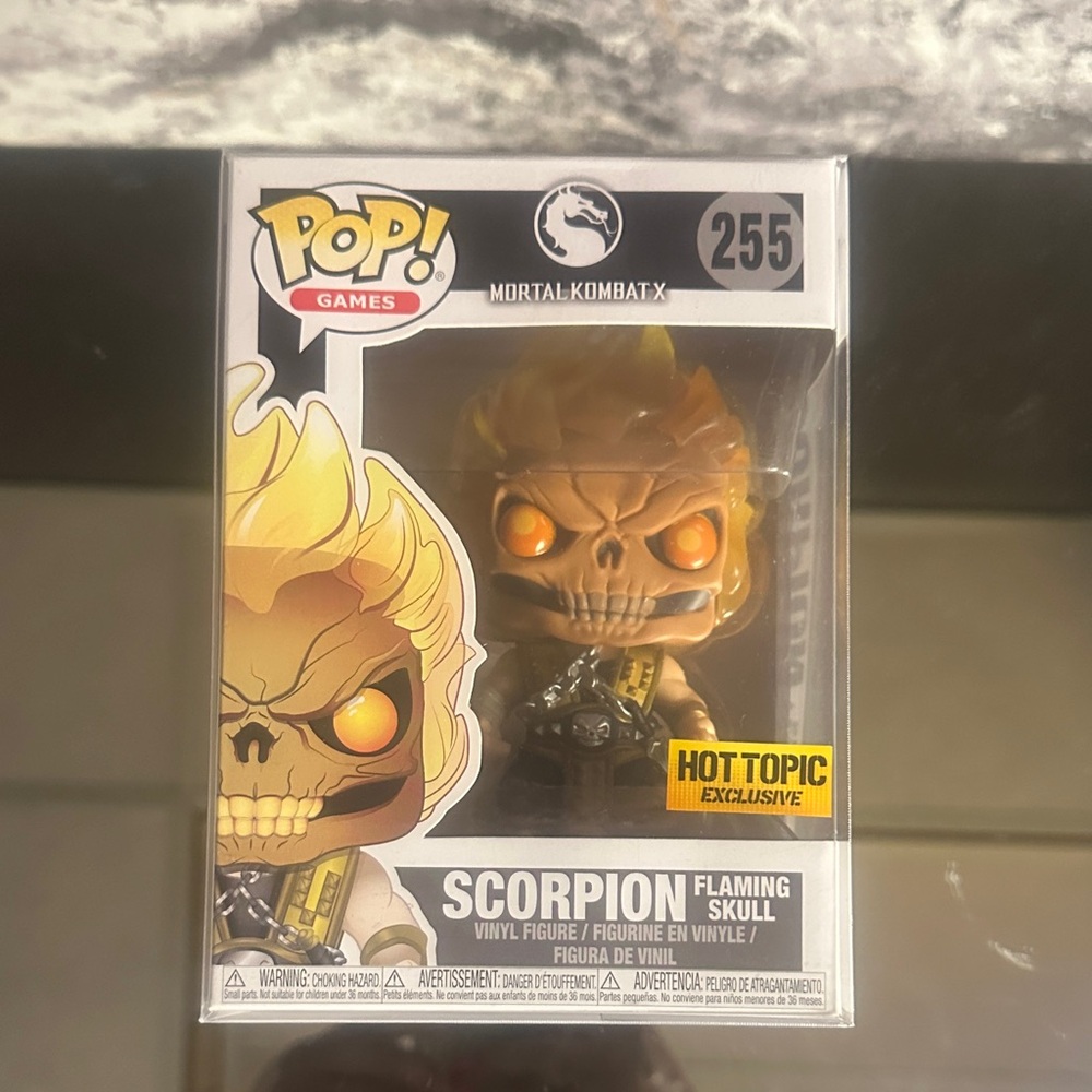 Funko Pop Scorpion with Fiery Flaming Skull (Hot Topic EXCLUSIVE) Mortal Kombat